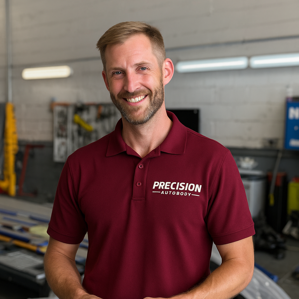 Professional headshot portrait of Larry Sanford, Lead Body Technician.