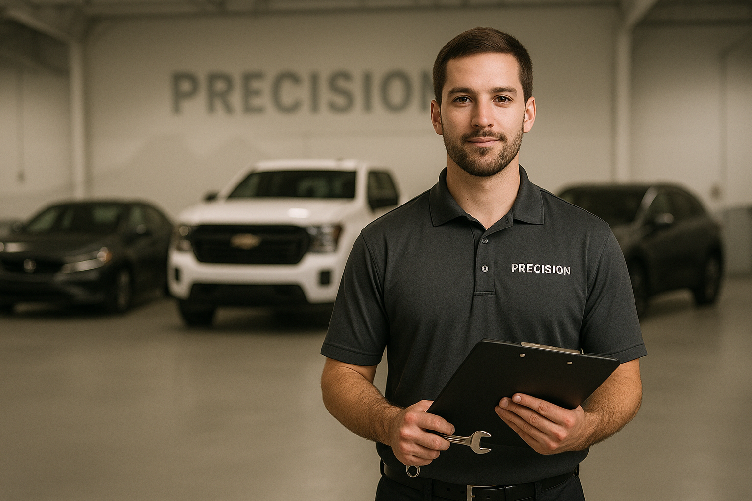 A Precision Auto Body estimator providing a quote for a Mini vehicle repair.